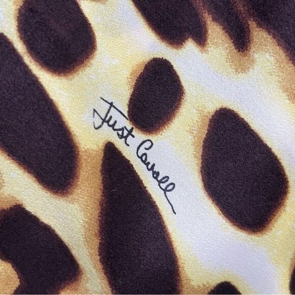 Vintage Just Cavalli Leopard Animal Print Silk Mini Dress - Picture 7 of 8